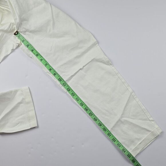 J. Crew Factory -164 Linen-cotton blend drawstring pant white Women's 00 - Picture 10 of 10